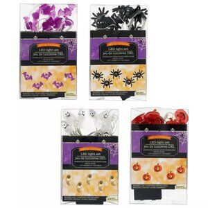 Bundle of 4 Halloween LED light set-pumpkins, bats, spiders and ghosts new
